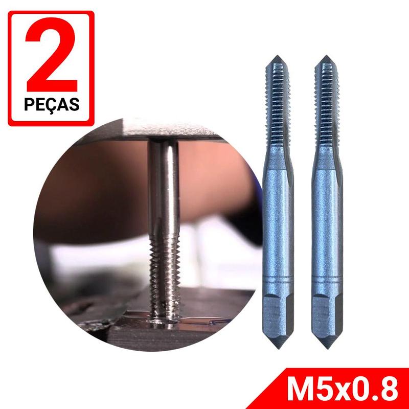 Jogo De Macho Manual M5 x 0,8 Aço Liga WS-M 2 Peças Rocast - Vira